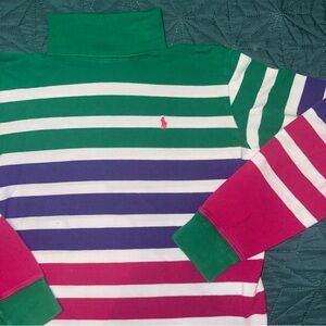 Vintage 1990s Ralph Lauren Striped Sweater Turtleneck Women’s Large